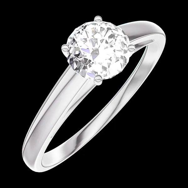 « L'Atelier » Nº162403 - Pierścionek Białe złoto 750 - Diament okrągły 0.5 karat