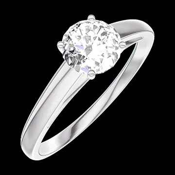 « L'Atelier » Nº162403 - Anillo Oro blanco 18 quilates - Diamante redondo 0.5 quilates