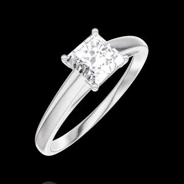 « L'Atelier » Nº182503 - Anello Oro bianco 18 carati - Diamante di laboratorio Principessa 0.5 Carati