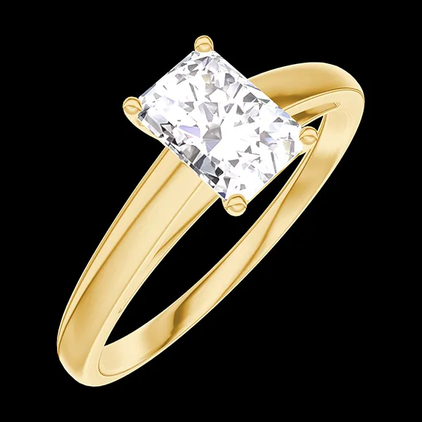 « L'Atelier » Nº162601 - Ring Geelgoud 18 karaat - Diamant Rechthoekig 0.5 Karaat