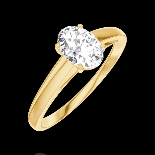 « L'Atelier » No. 182702 - Ring Yellow gold 9 carats - Laboratory Diamond Oval 0.5 Carats