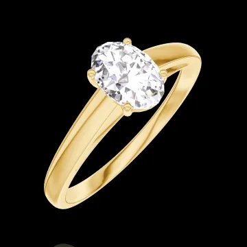 « L'Atelier » No. 182702 - Ring Yellow gold 9 carats - Laboratory Diamond Oval 0.5 Carats