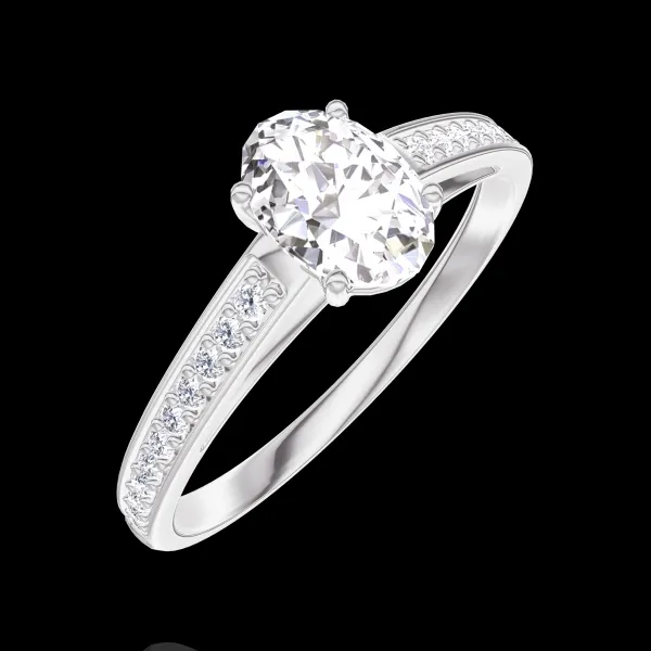 « L'Atelier » Nº182708 - Ring Witgoud 9 karaat - Laboratorium diamant Ovaal 0.5 Karaat - Setting Laboratorium diamant