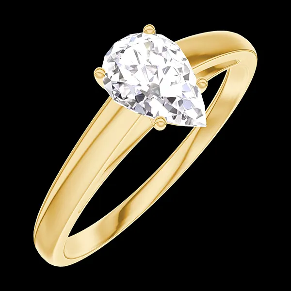 « L'Atelier » Nº162801 - Ring Geelgoud 18 karaat - Diamant Peer 0.5 Karaat