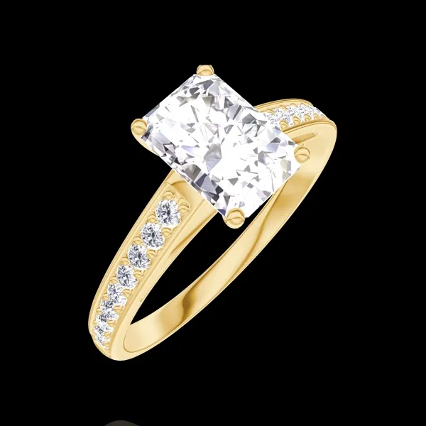 « L'Atelier » Nº185005 - Anillo Oro amarillo 18 quilates - Diamante de laboratorio Rectángulo 0.7 quilates - Engastado Diamante de laboratorio