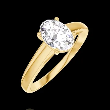 « L'Atelier » Nº185101 - Pierścionek Żółte złoto 750 - Diament laboratoryjny Owal 0.7 karat