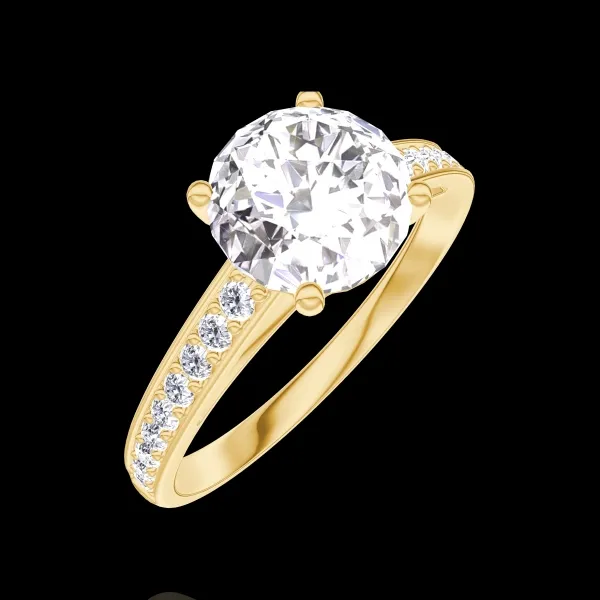 « L'Atelier » No. 187205 - Ring Yellow gold 18 carats - Laboratory Diamond round 1 Carats - Setting Laboratory Diamond