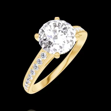 « L'Atelier » nr. 187205 - Inel Aur galben 18 carate - Diamante de laborator rotund 1 carate - Încrustare Diamante de laborator