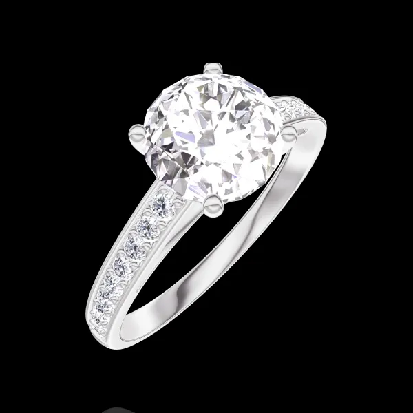 « L'Atelier » Nº187207 - Ring Witgoud 18 karaat - Laboratorium diamant rond 1 Karaat - Setting Laboratorium diamant