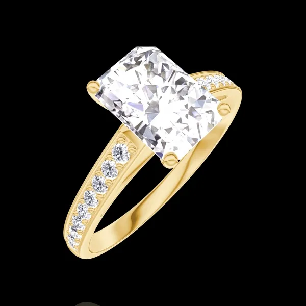 « L'Atelier » Nr. 187406 - Ring Gelbgold 375/-(9Kt) - Labordiamant Rechteckig 1 Karat - Fassung Labordiamant