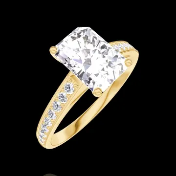 « L'Atelier » n.º 187406 - Anillo Oro amarillo 9 quilates - Diamante de laboratorio Rectángulo 1 quilates - Engastado Diamante de laboratorio