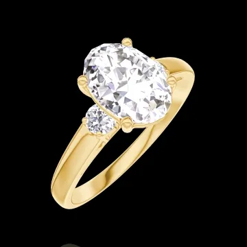 « L'Atelier » No. 187521 - Ring Yellow gold 18 carats - Laboratory Diamond Oval 1 Carats - Ring settings Laboratory Diamond