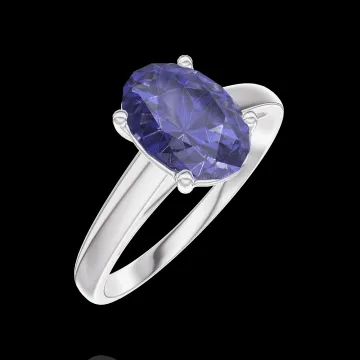 « L'Atelier » Nº1005317 - Anillo Oro blanco 18 quilates - Zafiro sintético Ovalo 1 quilates
