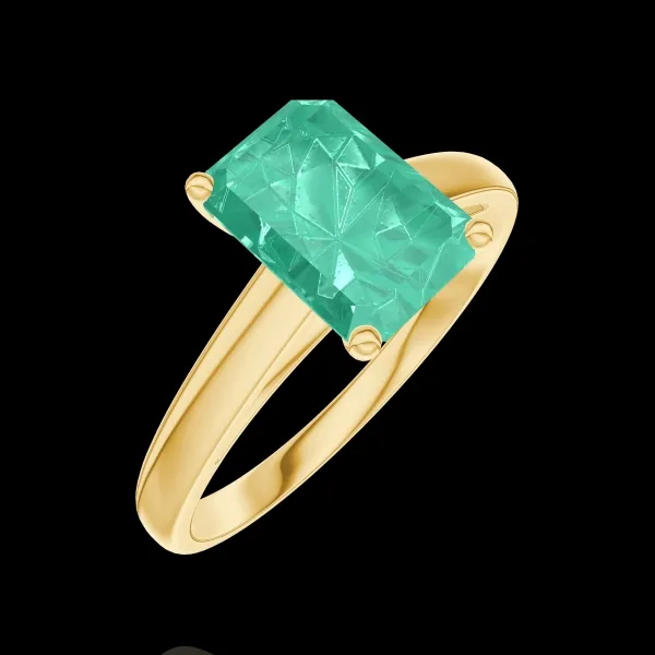 « L'Atelier » Nº1005715 - Anillo Oro amarillo 18 quilates - Esmeralda sintética Rectángulo 1 quilates