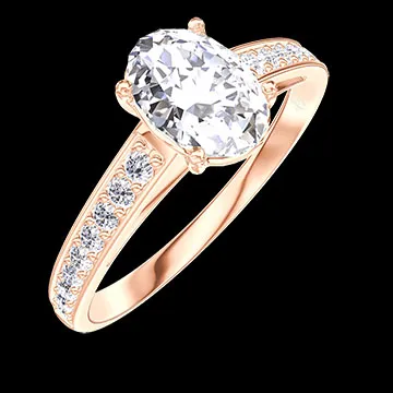 « L'Atelier » Nº172672 - Anillo Oro rosa 18 quilates - Diamante Ovalo 0.7 quilates - Engastado Diamante