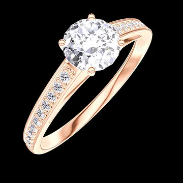 « L'Atelier » Nº176490 - Inel Aur roz 18 carate - Diamante de laborator rotund 0.5 carate - Încrustare Diamante de laborator