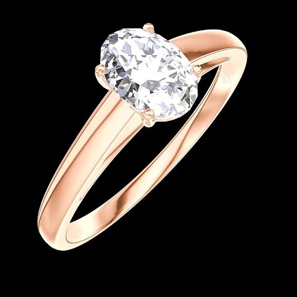 « L'Atelier » Nº176638 - Bague Or rose 18 carats - Diamant synthétique Ovale 0.5 carat