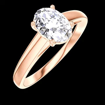 « L'Atelier » Nº176938 - Bague Or rose 18 carats - Diamant synthétique Ovale 0.7 carat