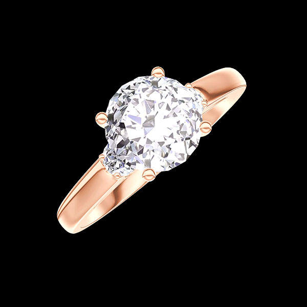« L'Atelier » No. 177098 - Ring Pink gold 18ct (750) - Lab-grown diamond Round 1 Carats - Ring settings Lab-grown diamond