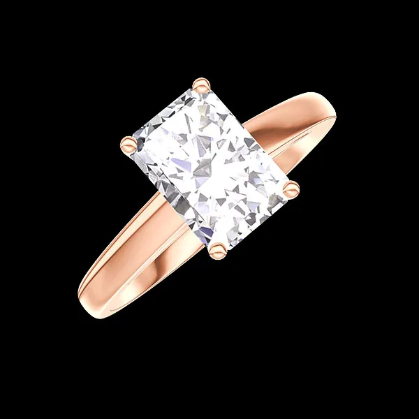 « L'Atelier » n.º 177188 - Anillo Oro rosa 18 quilates - Diamante de laboratorio Rectángulo 1 quilates