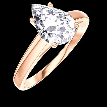 « L'Atelier » No. 177288 - Ring Pink gold 18 carats - Lab-grown diamond Pear 1 Carats