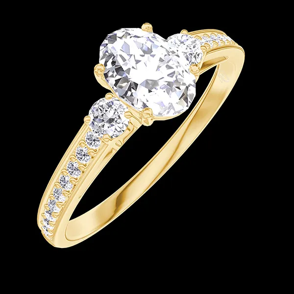 « L'Atelier » Nº182725 - Ring Yellow gold 18 carats - Laboratory Diamond Oval 0.5 Carats - Ring settings Laboratory Diamond - Setting Laboratory Diamond