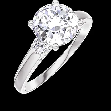 « L'Atelier » Nº187223 - Inel Aur alb 18 carate - Diamante de laborator rotund 1 carate - Pietre laterale Diamante de laborator