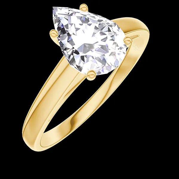 « L'Atelier » Nº187601 - Ring Geelgoud 18 karaat - Laboratorium diamant Peer 1 Karaat