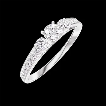 « L'Atelier » nr. 209027 - Ring Witgoud 18 karaat - Cluster van natuurlijke diamantent rond gelijkwaardig 0.3 - Aanleunende edelstenen Diamant - Setting Diamant