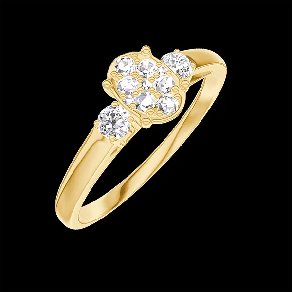 « L'Atelier » Nº209921 - Ring Geelgoud 18 karaat - Cluster van natuurlijke diamantent Ovaal gelijkwaardig 0.5 - Aanleunende edelstenen Diamant