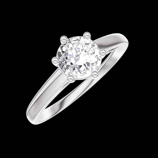 « L'Atelier » n.º 424462 - Anillo Oro blanco 18 quilates - Diamante de laboratorio redondo 0.5 quilates