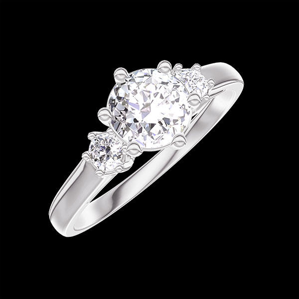 « L'Atelier » No. 424482 - Engagement ring White gold 18ct (750) - Lab-grown diamond Round  0.5 Carats - Ring settings Lab-grown diamond