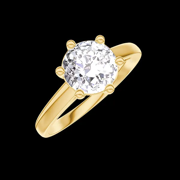 « L'Atelier » Nr. 425660 - Ring Gelbgold 750/-(18Kt) - Labordiamant Rund 1 Karat