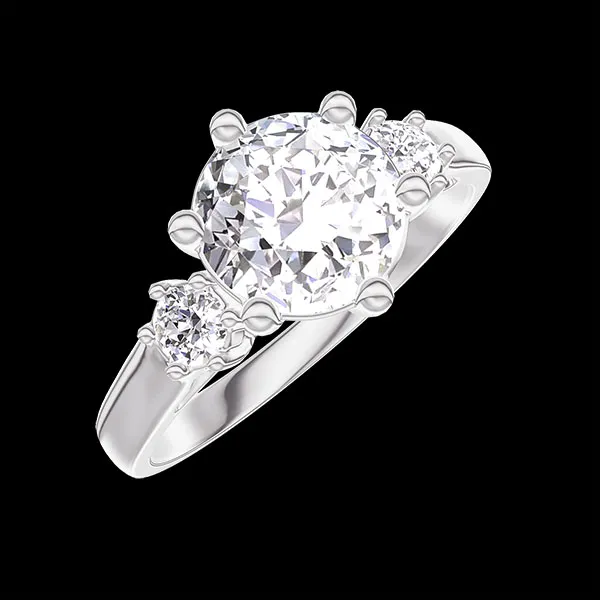 « L'Atelier » No. 425682 - Ring White gold 18 carats - Laboratory Diamond round 1 Carats - Ring settings Laboratory Diamond