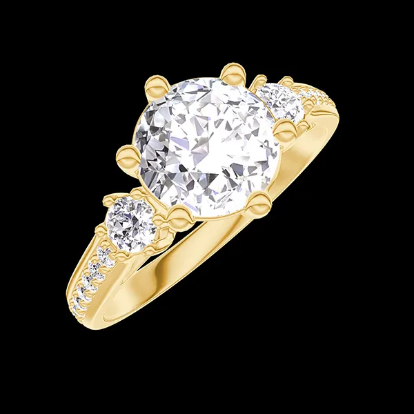 « L'Atelier » Nº425684 - Ring Yellow gold 18 carats - Laboratory Diamond round 1 Carats - Ring settings Laboratory Diamond - Setting Laboratory Diamond