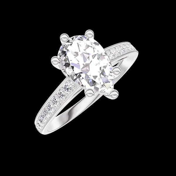 « L'Atelier » nr. 426066 - Ring Witgoud 18 karaat - Laboratorium diamant Peer 1 Karaat - Setting Laboratorium diamant