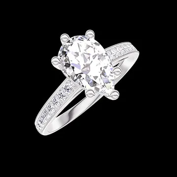 « L'Atelier » nr 426066 - Pierścionek Białe złoto 750 - Diament laboratoryjny Gruszka 1 karat - Oprawa Diament laboratoryjny