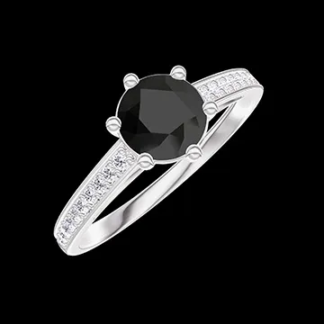 « L'Atelier » Nº452053 - Bague Or blanc 18 carats - Diamant noir Rond 0.5 carat - Sertissage Diamant