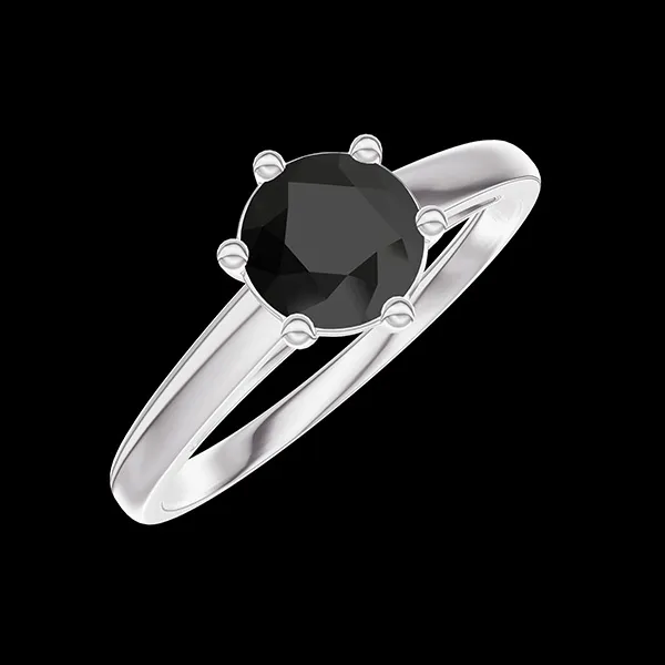 « L'Atelier » Nº452057 - Anello Oro bianco 9 carati - Diamante nero Rotonda 0.5 Carati