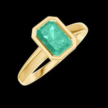« L'Atelier » Nº574784 - Anello Oro giallo 18 carati - Smeraldo Rettangolo 0.7 Carati