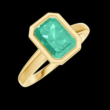 « L'Atelier » Nº581861 - Ring Gelbgold 375/-(9Kt) - Smaragd Rechteckig 1 Karat