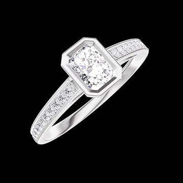 « L'Atelier » Nº582469 - Ring White gold 9 carats - Laboratory Diamond Baguette 0.3 Carats - Setting Laboratory Diamond