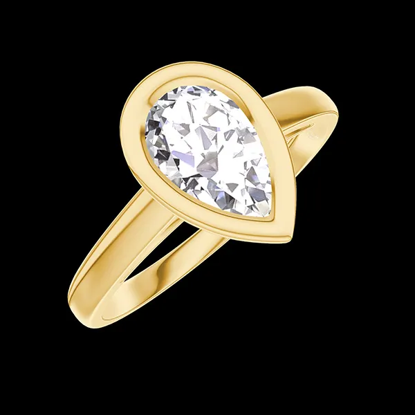 « L'Atelier » Nº583864 - Bague Or jaune 9 carats - Diamant synthétique Poire 0.7 carat