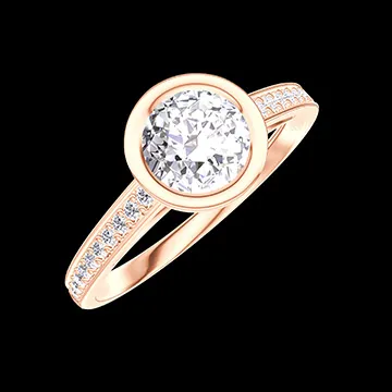 « L'Atelier » Nº588494 - Anillo Oro rosa 18 quilates - Diamante de laboratorio redondo 0.5 quilates - Engastado Diamante de laboratorio