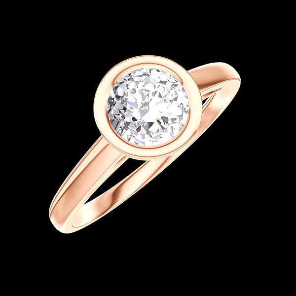 « L'Atelier » No. 588496 - Ring Pink gold 9 carats - Lab-grown diamond Round 0.5 Carats
