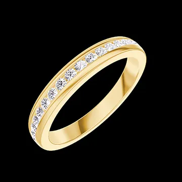 « L'Atelier » Nº800001 - Wedding rings Yellow gold 18 carats - Full circle Rail Diamond white 0.56 Carats