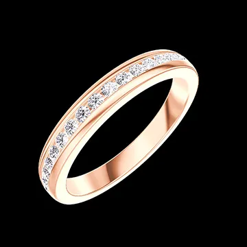 « L'Atelier » Nº800005 - Anillo de matrimonio Oro rosa 18 quilates - Vuelta completa Riel Diamante 0.56 quilates