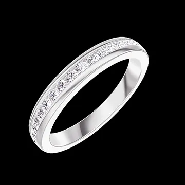 « L'Atelier » No. 800016 - Wedding rings White gold 9 carats - Full circle Rail Laboratory Diamond 0.56 Carats