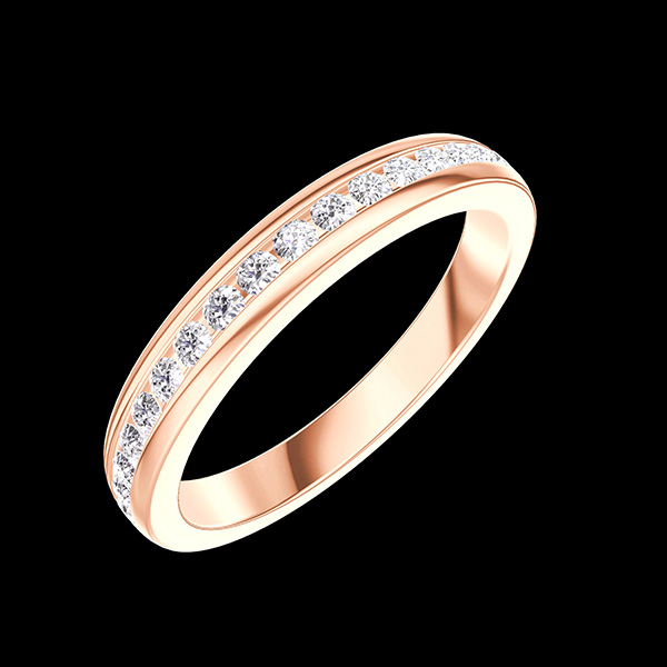 « L'Atelier » No. 800017 - Wedding rings Pink gold 18ct (750) - Full circle Rail Lab-grown diamond 0.56 Carats