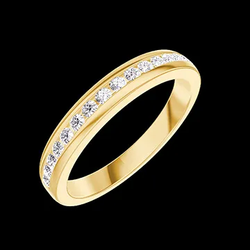 « L'Atelier » Nº800019 - Alliance Or jaune 18 carats - Demi-tour Rail Diamant synthétique 0.25 carat